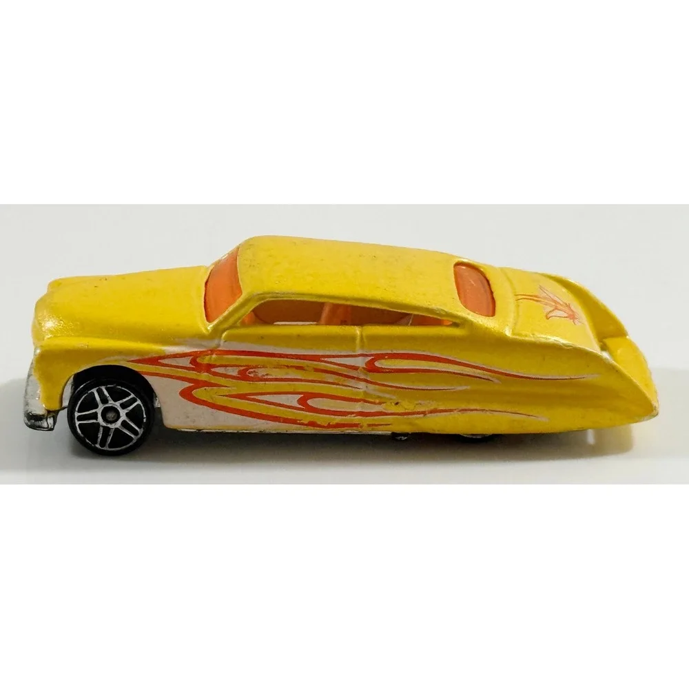 Hot Wheels Purple Passion Kids 1:64 Yellow Flame Graphics Lead Sled Custom Car